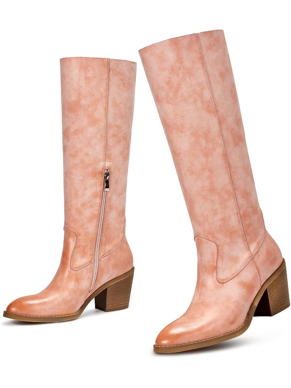 Tall Side-Zip Fashion Boots - Pink